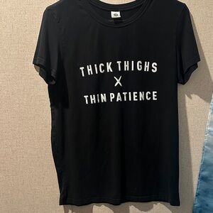 Black Graphic Tee with White Text